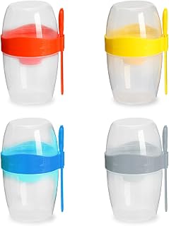 Kalttoy Ensaladas Amigable para Viajar Conjunto Conveniente Taza Avena con Tuerca Yogurt Tuerca Fruta Vegetales con Y Cuchara