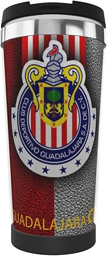 C.D. Guadalajara - Taza de café de viaje, taza de té de gran capacidad, taza de 13 onzas