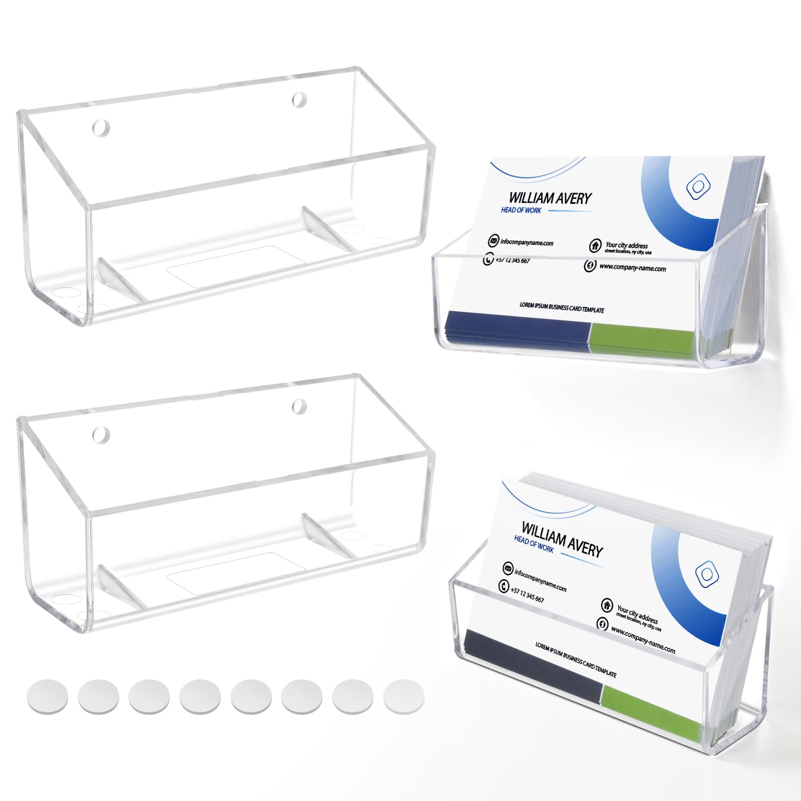 Acrylic Business Card Holder, Wall Mount Name Card Holder, Office Calling Cards Display Holder Stand, Visiting Cards Desktop Organizer for Wall Mount