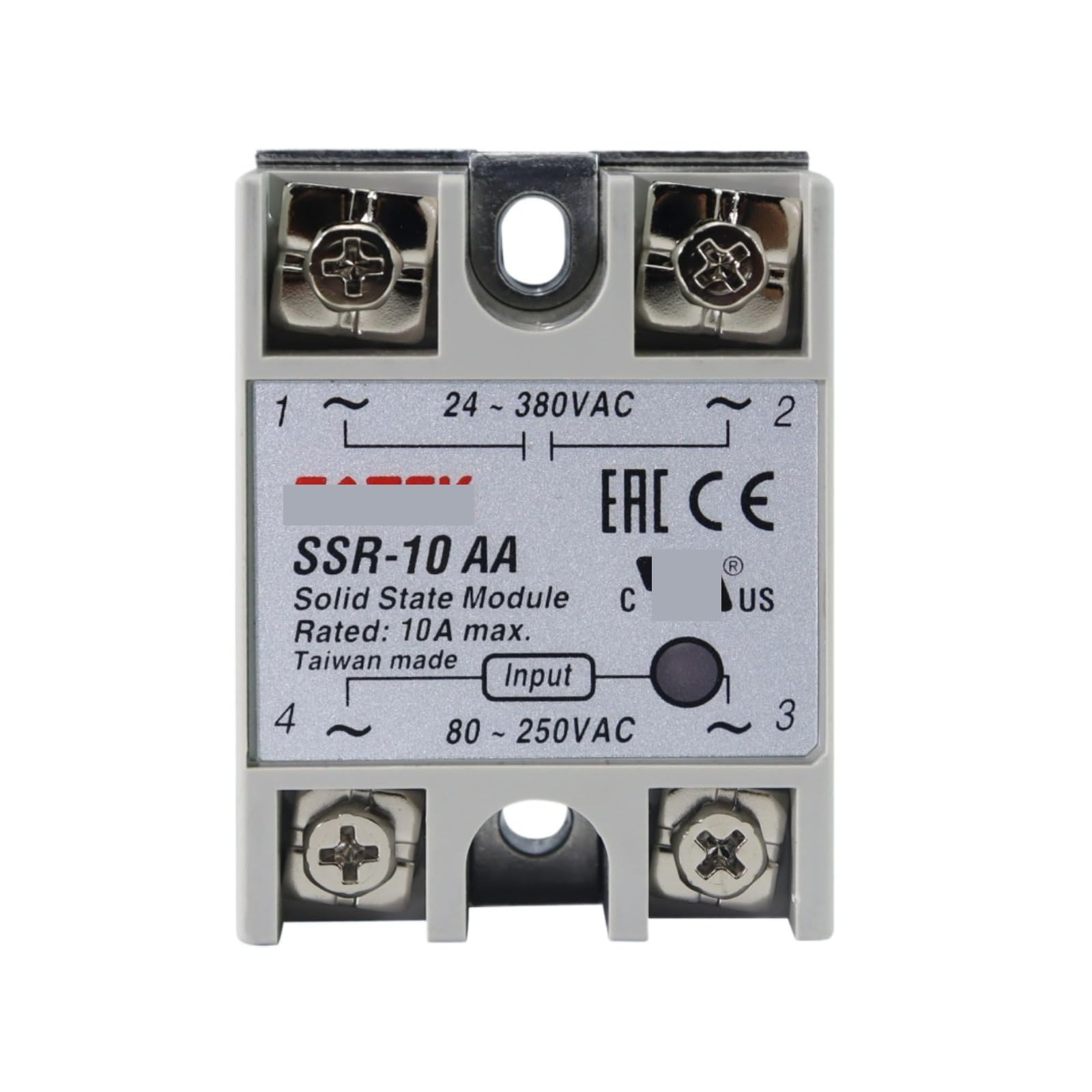 Relais statique monophasé SSR-10AA avec tension de charge 24-380VAC