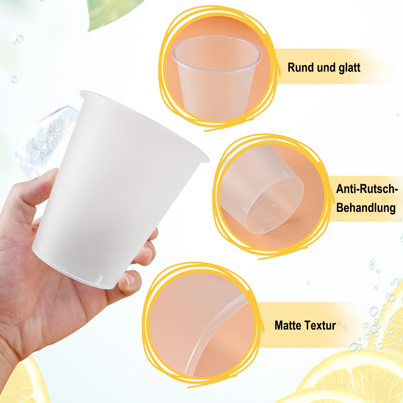 Mauepersu 50 bicchieri di plastica con argento, 280 ml, in plastica