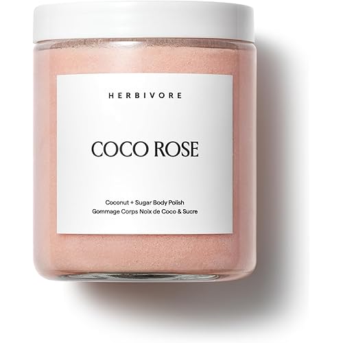 HERBIVORE Coco Rose Coconut Oil Body Polish | Exfoliating Body Scrub with Shea Butter | Smooths & Softens Skin, Plant-Based, Vegan, for All Skin Types