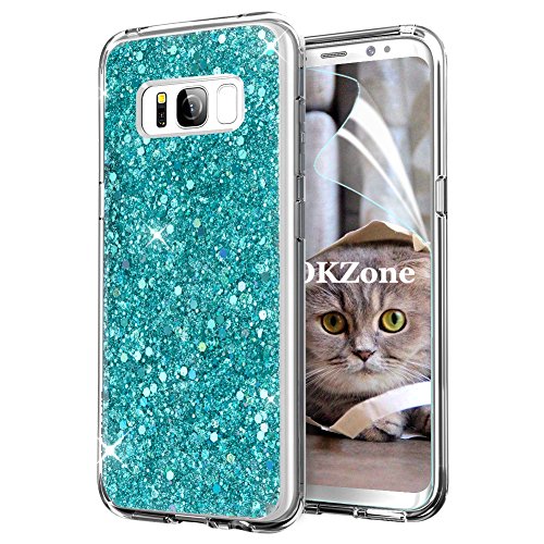 OKZone Cover Samsung Galaxy S8 Plus, Custodia Lucciante con Brillantini Glitters Ultra Sottile Designer Case Cover per Samsung Galaxy S8 Plus (Verde)