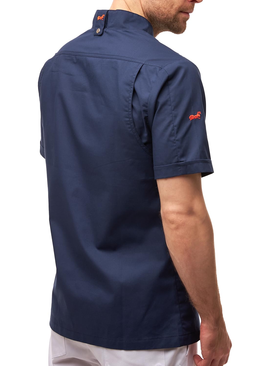 strongAnt easyMove - Chaqueta de cocinero para hombre, manga corta, incluye botones de bolas, corte ajustado, uniforme de cocina