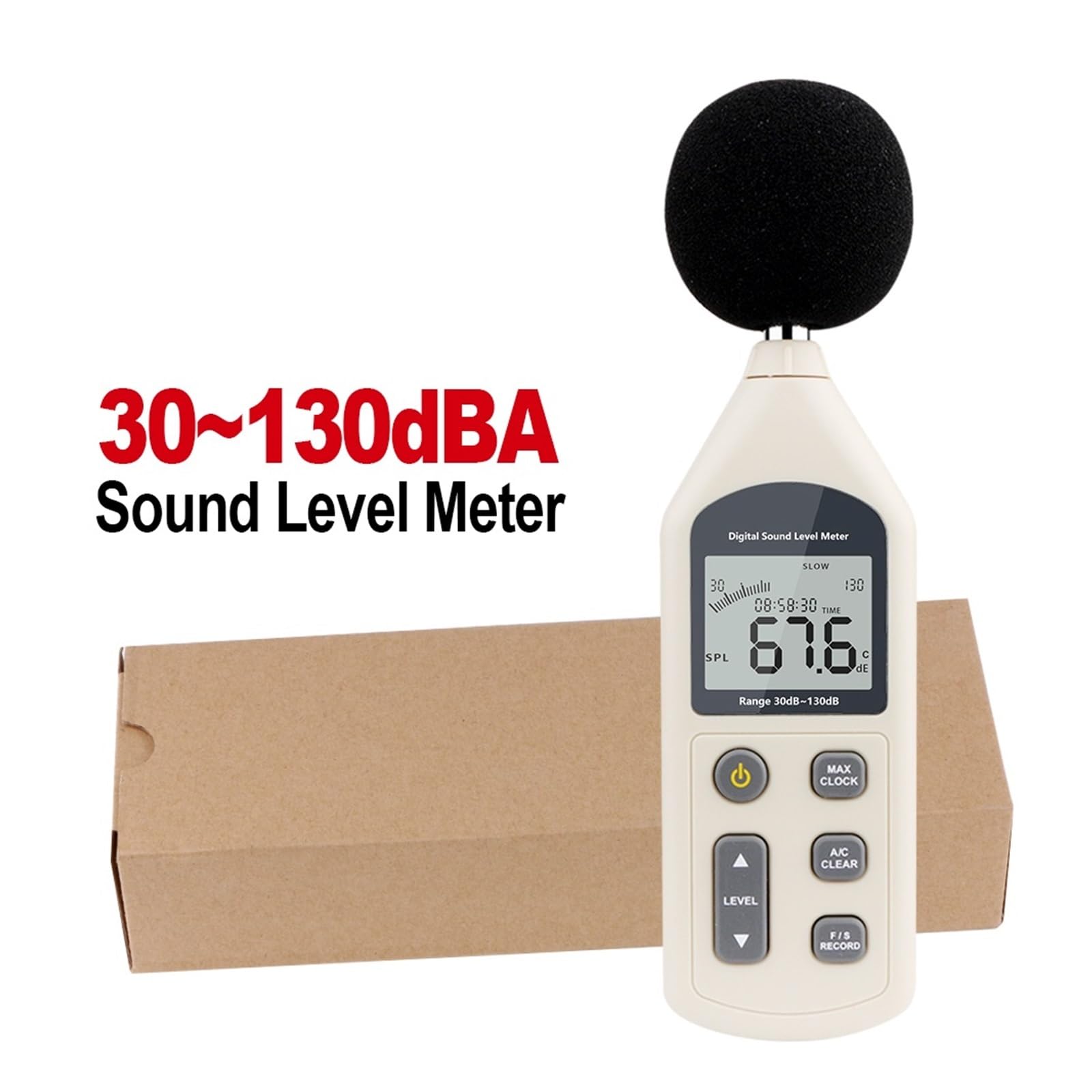 Fonometro, Fonometro digitale Strumento di misurazione del rumore Livello sonoro 30-130 dB Decibel automatico