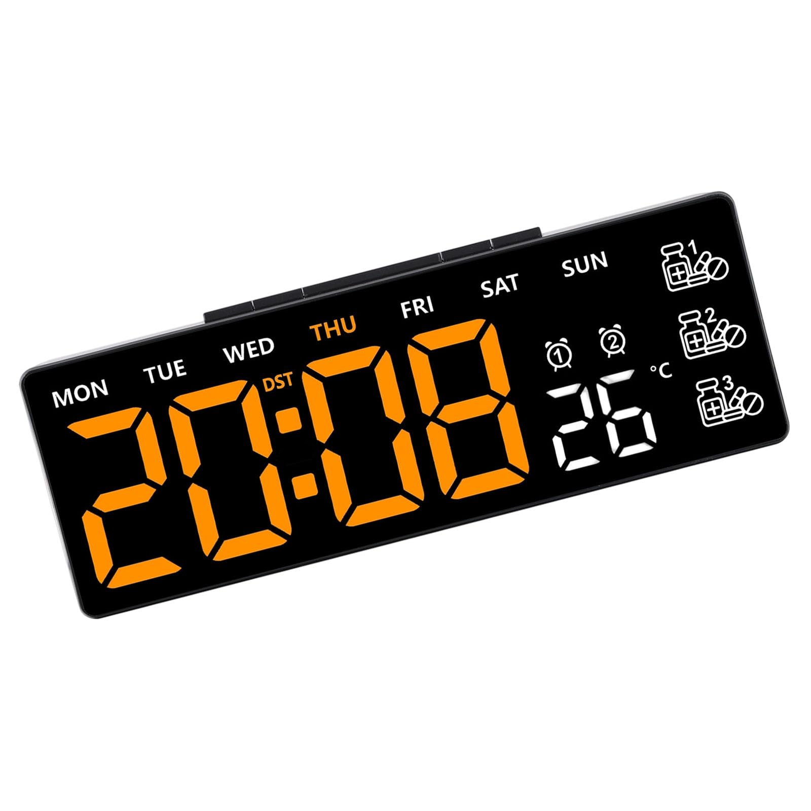 Tsophreniq LED Digital Alarm Clock with 3 Brightness Dimmer Alarm Sound Electric Desk Clock for Bedroom Living Room Bedside Digital