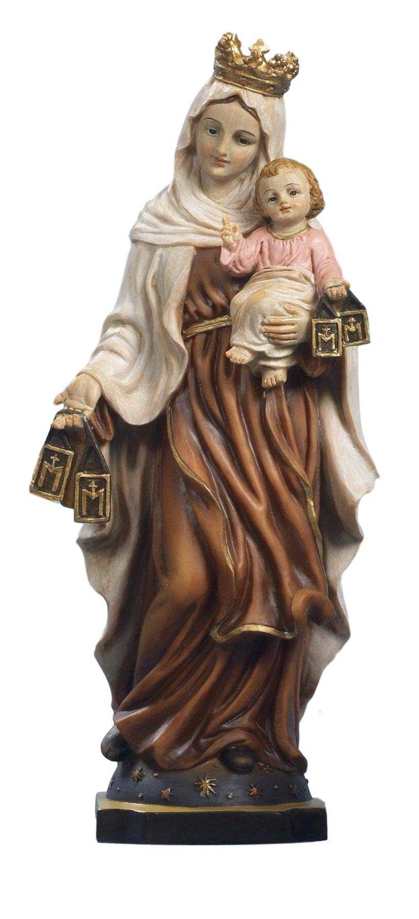 Paben Articoli Religiosi Statua Madonna Del Carmine in resina cm. 21