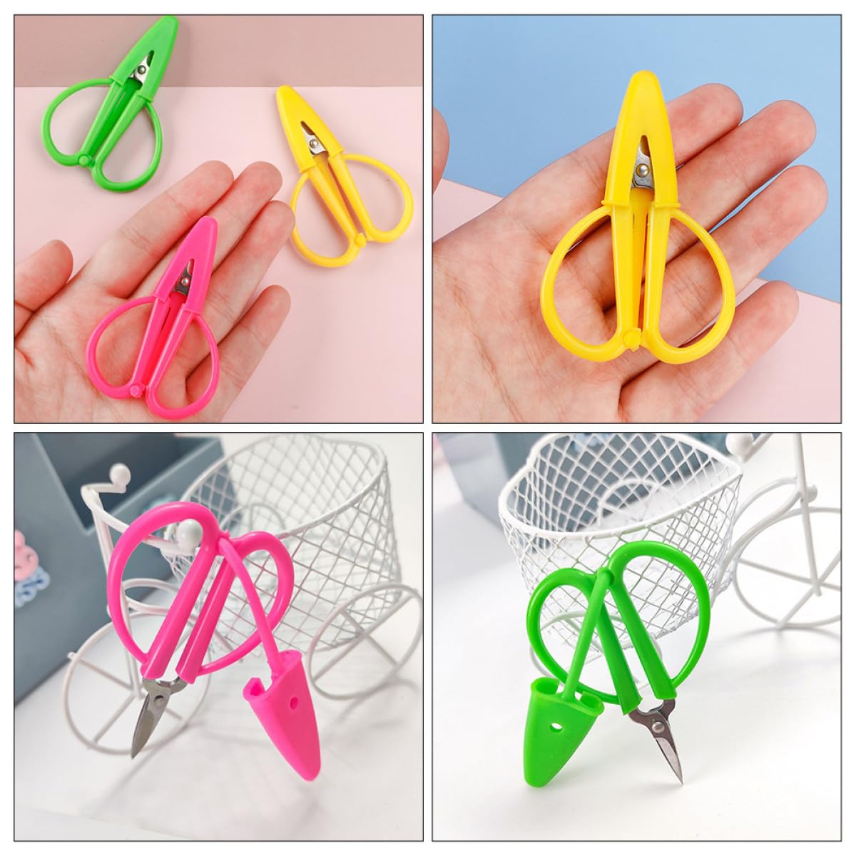 TOYANDONA y Funda de Silicona 6 Tijeras Pequeñas de Acero Inoxidable de Costura Portátiles con Mango Ergonómico Ideales para Cortar Hilo y Tela en Manualidades