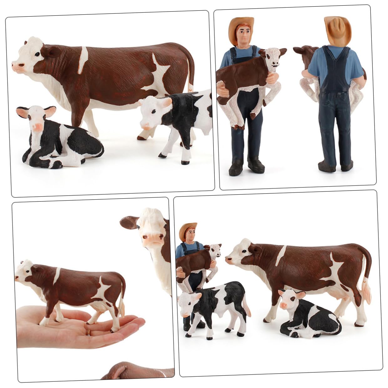 5 Figuras de Animales de Granja en PVC Diseño Único para Decoración del Hogar y Uso Versátil, Ideales para Niños en Ambientes Interiores y Exteriores