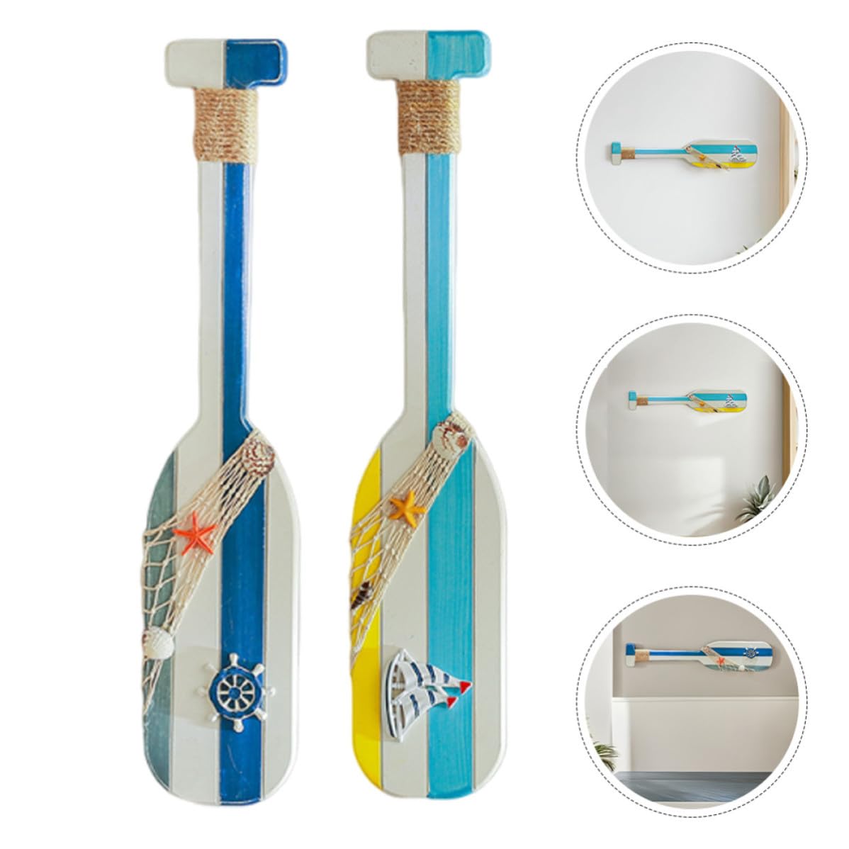 HANABASS Decorazioni Natalizie di Legno 2pezzi Atmosfera Estiva Paddle Decorativo in Legno Artigianale Stile Costiero Facile da Abbinare