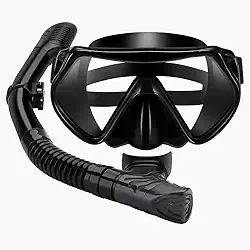 Máscara de Mergulho com Snorkel – Visão Panorâmica Antifog e Válvula de Purga – Kit Completo para Natação e Apneia