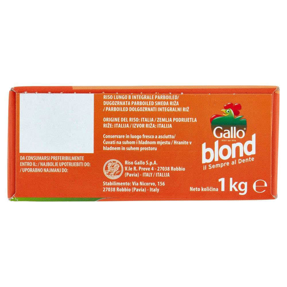 Italian Gourmet Riso Blond Integrale Vollkornreis 12 x 1kg, Kochzeit 8 Min | 100% chicchi italiani, fonte di fibre; körnig, vielseitig für Salate, Bowls, Gesamtnettogewicht 12 kg + Kostenlos Polpa 400g