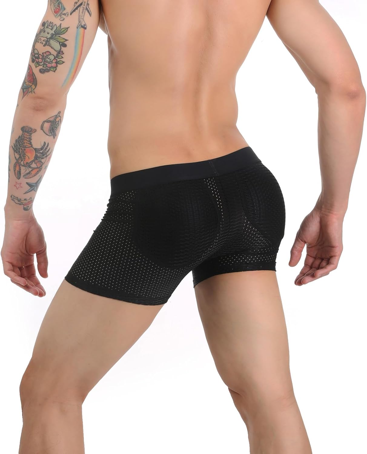 Evankin Mens Butt Padded Boxer Briefs Breathable Mesh Underwear Butt Enhancer Underpants with Hip Pad - Image 4