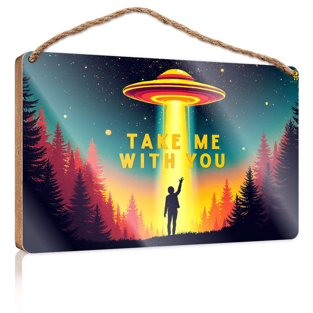 Fun Signs For Home Decor Take Me With You: A Silhouette's Journey To The Stars Farmhouse Signs Desk Accessories For Men(23X35CM)