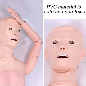 170cm Life Size Patient Care Manikin Training Cpr Simulator Basic Geri Nursing Skills Geriatric Human Model Mannequin Full Body for Students Education Teaching Medical Training Skills