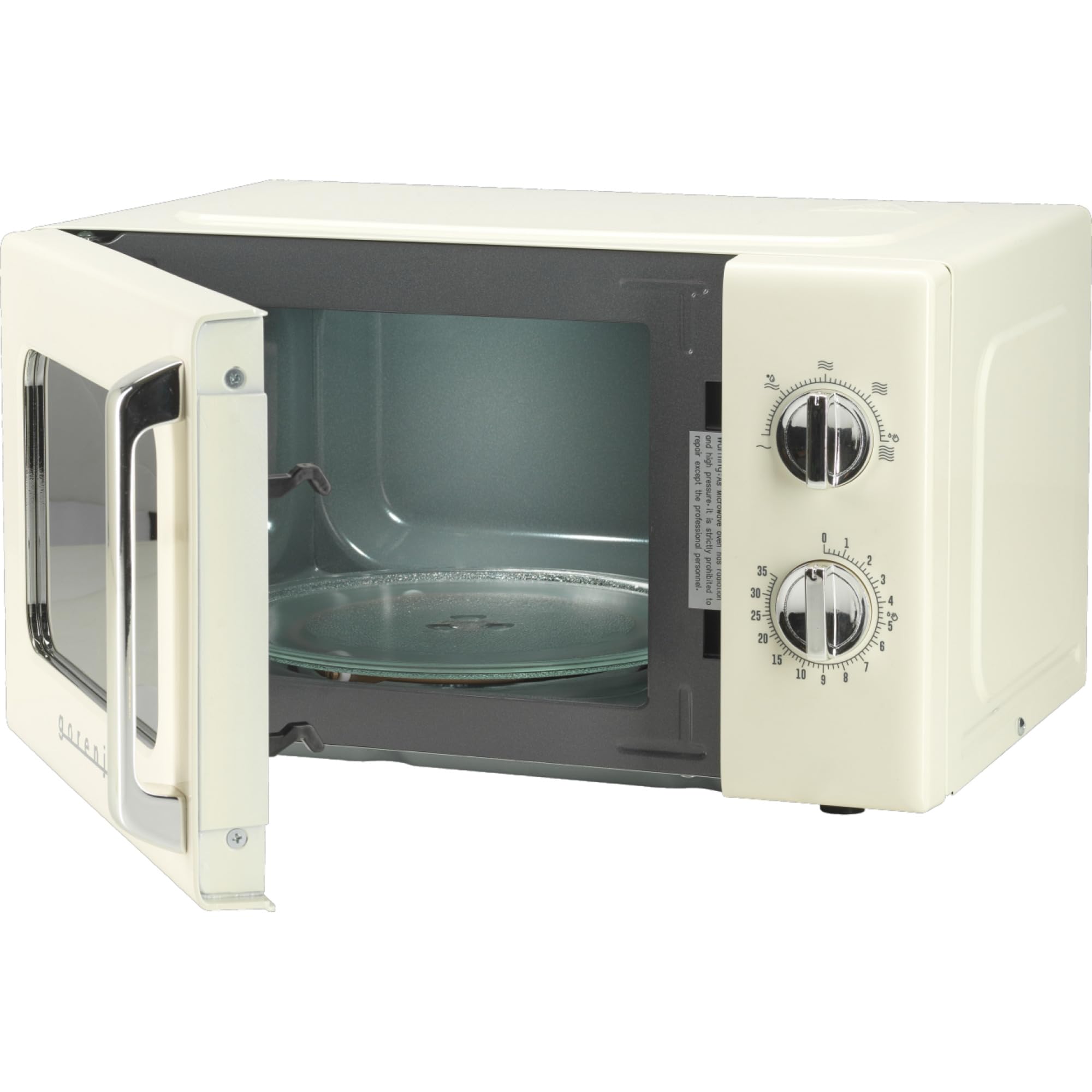 Gorenje MO20E1HRL Microondas, 20 litros, 700 W, AquaClean, Temporizador, función de descongelación, 5 modos, protección infantil, blanco/retro