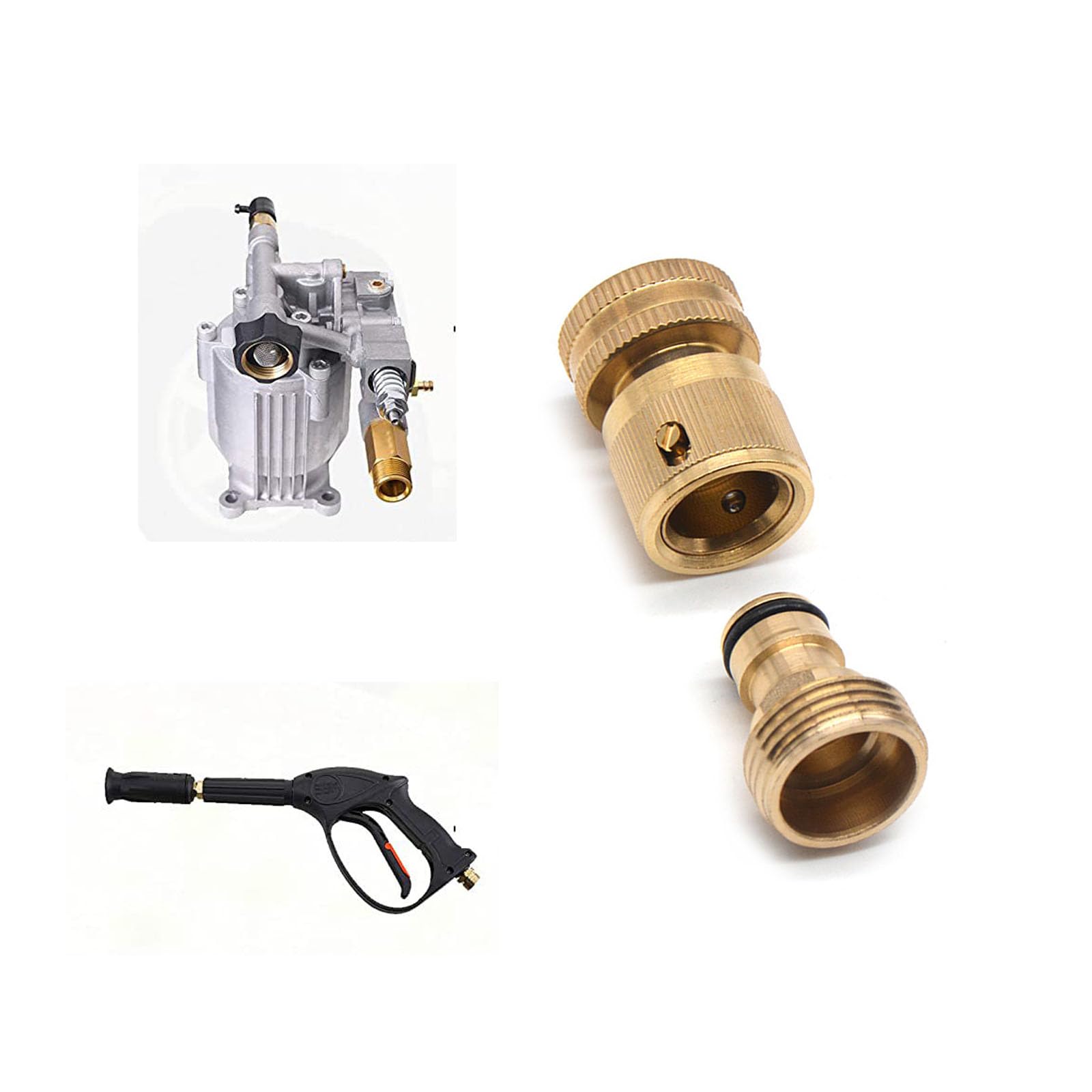 Conector de manguera de agua, válvula de aislamiento, interruptor de cierre de válvula de bola, boquilla rociadora de 3/4 ", pistolas de agua, rociador de rociado directo de alta presión de latón, con