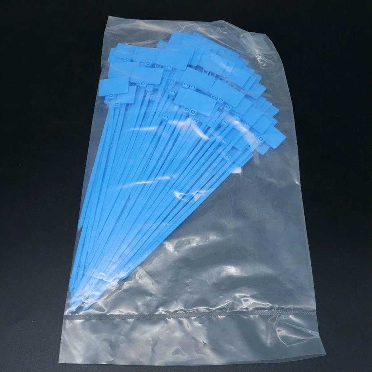 100pcs Nylon Cable Ties Tag Labels Loop Self-Locking Zip Tie Wraps Network Fixing Straps Markers 4x150mm 3x100mm 4x200mm-100pcs Blue-4x150mm