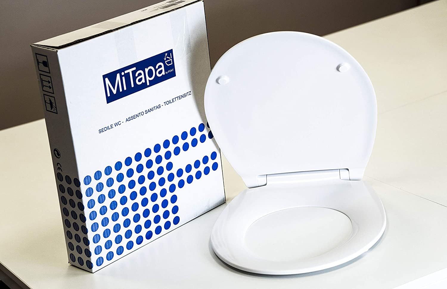 Tapa y asiento de inodoro con caída amortiguada - compatible con Sangrá Europa | MiTapa