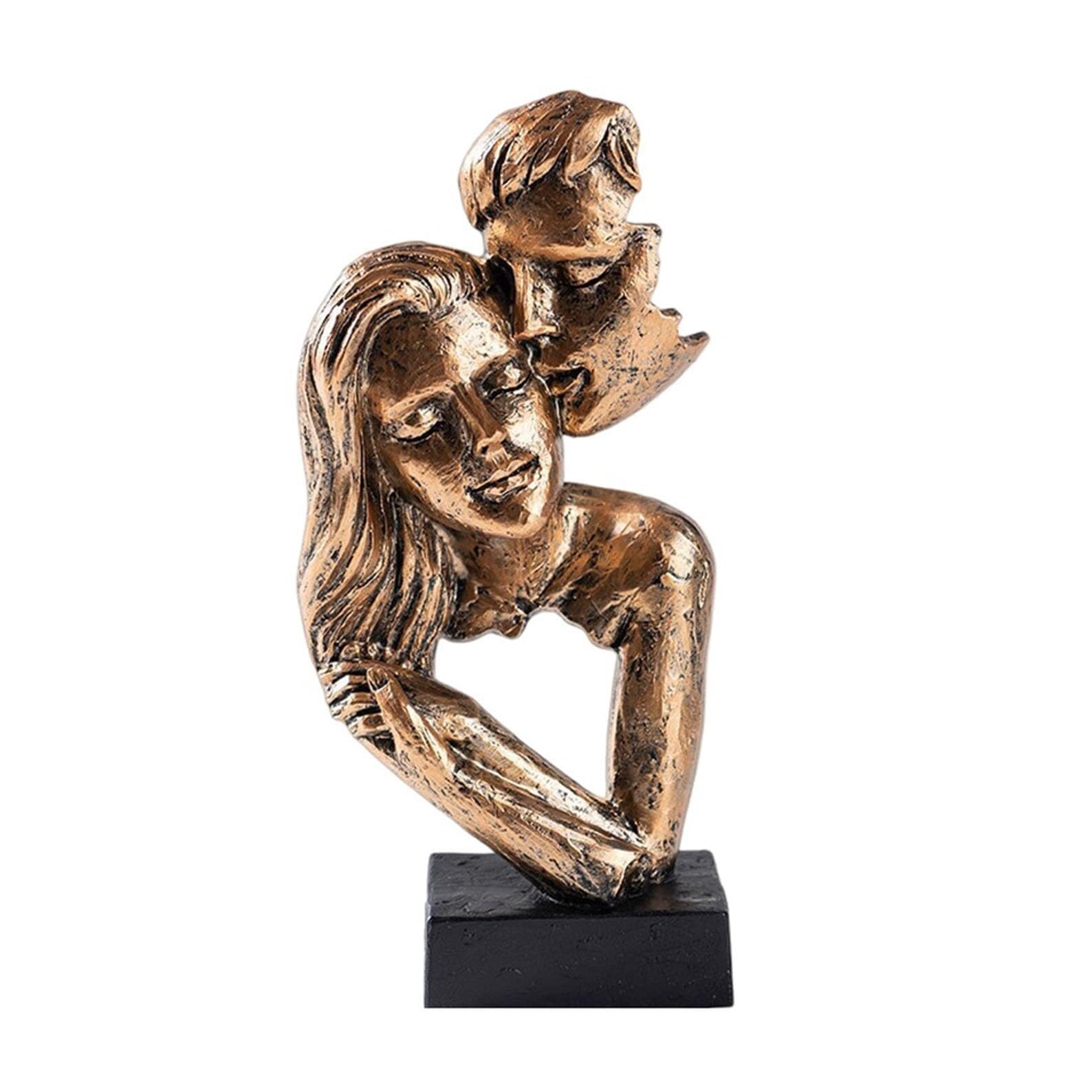 JJJing5 Decor Abstract Couple Statue Couples Kiss Sculpture Romantic Decor Wedding Gift Nightstand Accessories(A1)