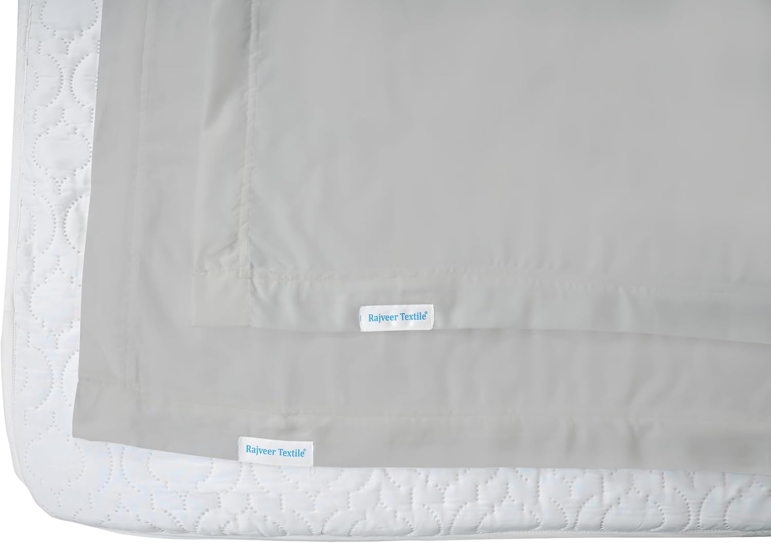 Cotton Zip On Fitted Sheet Set - 1 Fitted Sheet Base & 2 Zip On Fitted Sheets - Designed for Mattresses with Up to 8" Inch Deep Pockets King Size -Light Grey Color