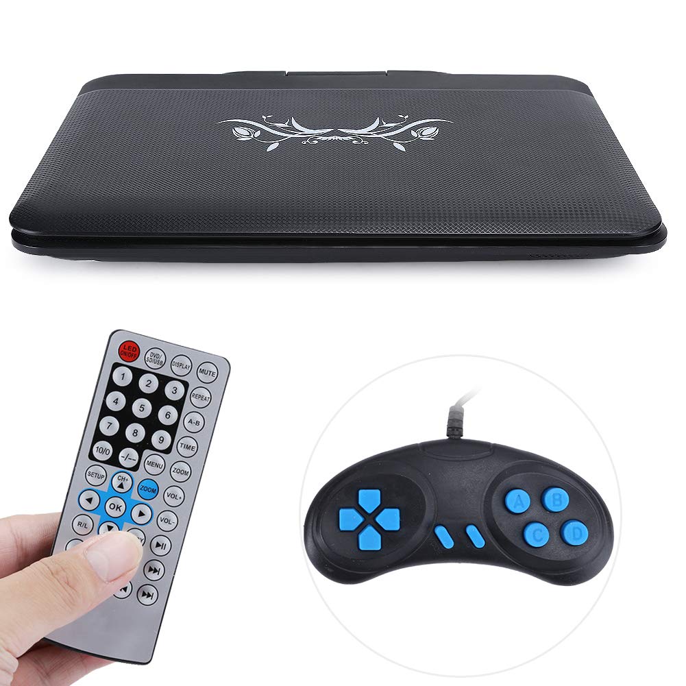 Lettore DVD Portatile da 13,9 Pollici, Lettore DVD VCD Mobile con Schermo Girevole a 270 Gradi con Telecomando e Maniglia, TV/FM/USB/funzione di Gioco, Supporto AVI/EVD/DVD/SVCD/VCD/CD/CD-R/RW(EU)