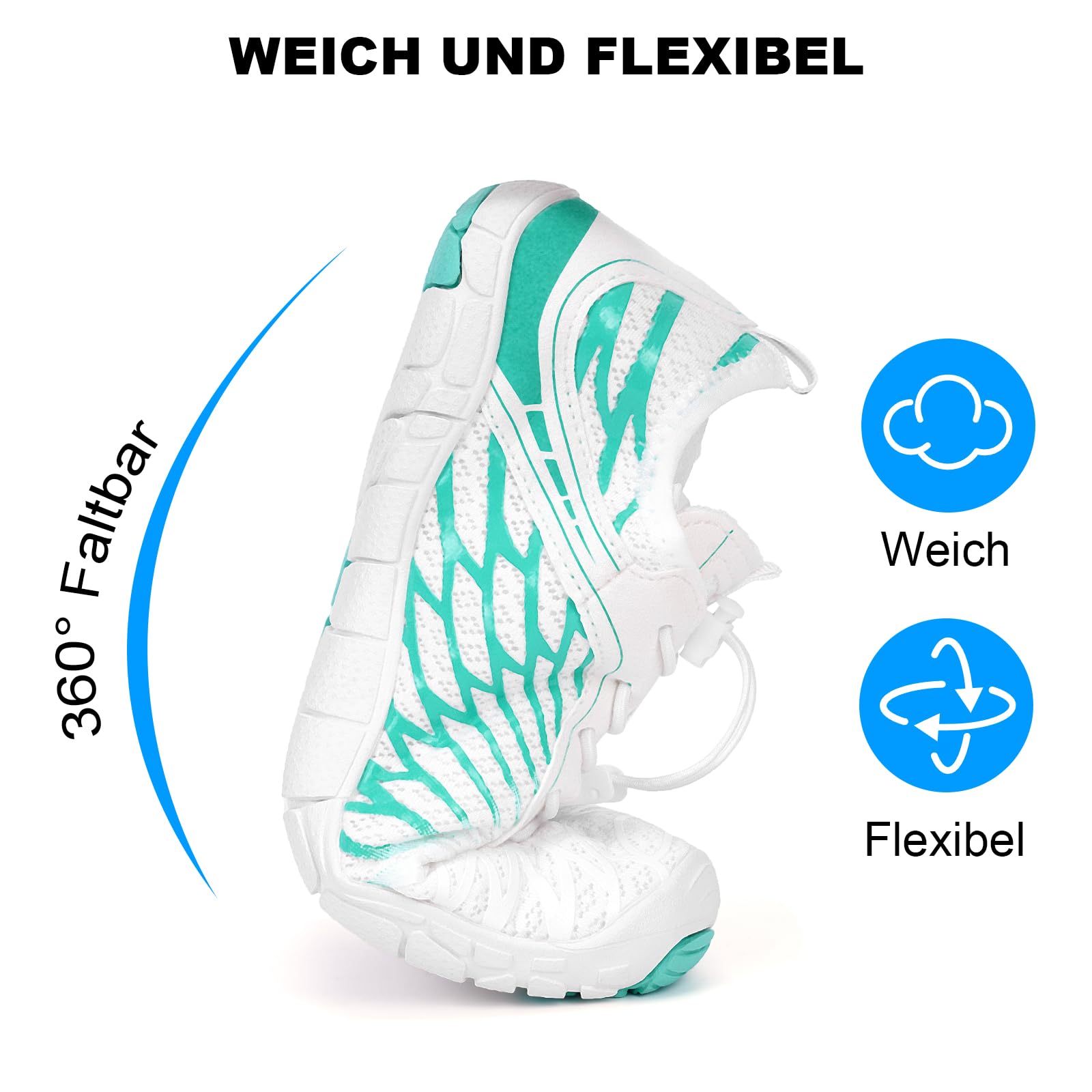 RUYI Unisex buty do biegania w terenie, miękkie, lekkie, z antypoślizgową podeszwą i szerokim obszarem na palce, szybkoschnące buty kąpielowe