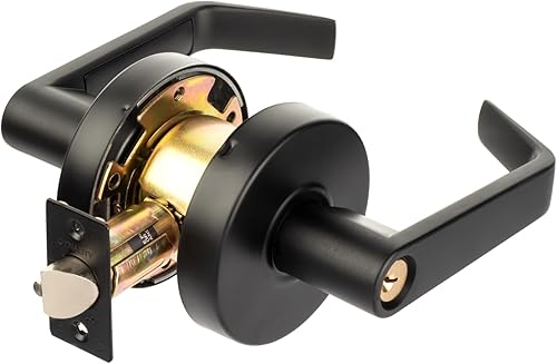 Miniatura 13 de Dynasty Hardware AUG-26D - Palanca de servicio comercial (grado 2, ADA, acabado cromado satinado), AUG-30-26D Cromo cepillado,Negro (Flat