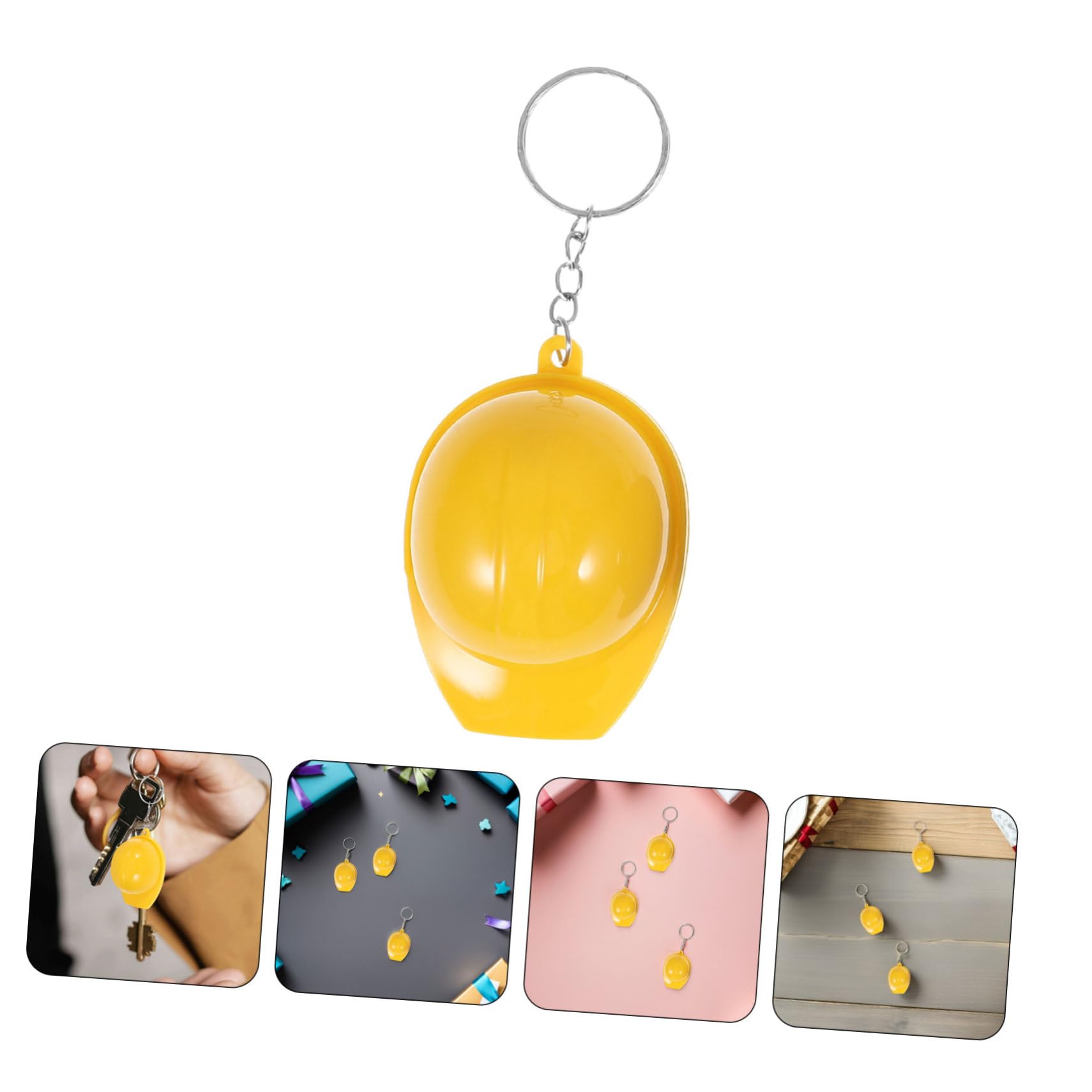 Toyvian 100 Sztuk Sztuk Mini Breloków z Kaskiem Budowlanym Żółty Brelok Bezpieczeństwa Klucz Do Plecaka Dekoracje Przyjęcia Tematyczne Nagrody Klasowe dla Chłopiec Dziewczynka i Dorosłych