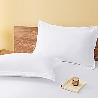 vveiiye White Microfiber Pillow Shams Set of 2 - Soft 20x26 Standard Envelope Closure, Fade Wrinkle Shrink Resistant