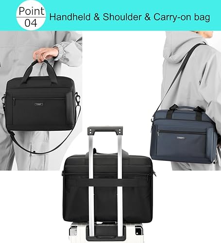 Miniatura 5 de zhongningyifeng Bolsa para laptop de 15.6 pulgadas para hombres y mujeres, impermeable, bolso de hombro para computadora, para negocios, oficina,