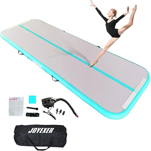 Inflatable Air Gymnastics Mat 10ft 13ft 16ft Air Track Tumbling Training Mat with Carry Bag Electric Pump For Home, Outdoor, Gym, Cheerleading, Yoga, Water Exercise