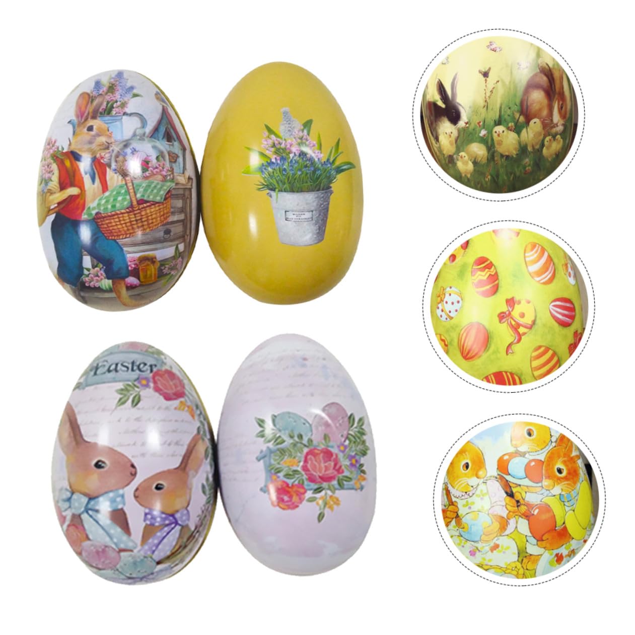2 Set Scatola Di Per Uova Di Pasqua Caramella Giocattoli Scatolino Portaconfetti Easter Candy Box Cioccolato Rifornimenti Di Festival Accessorio Festivo Metallo 4 Pezzi * 2