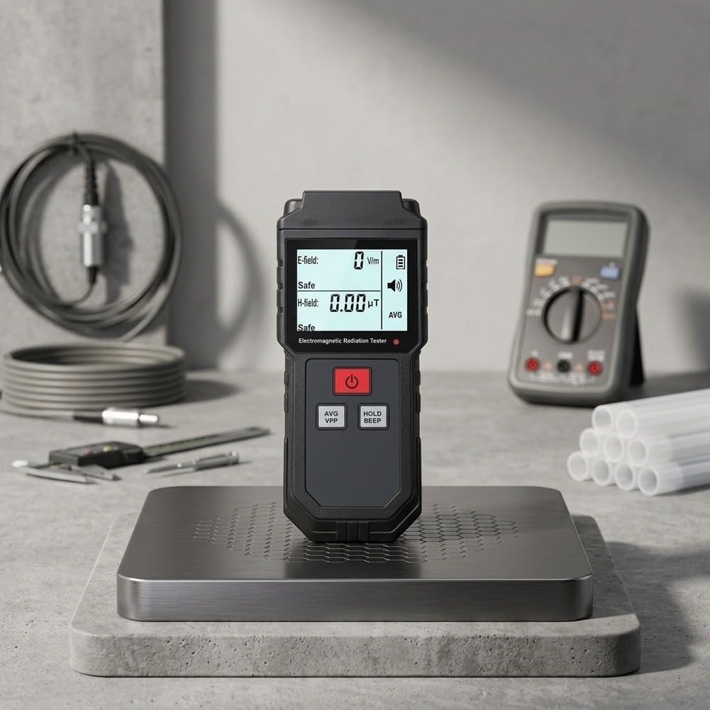ET825 Détecteur de rayonnement électromagnétique, double compteur électrique et magnétique avec alarme LCD pour les tests de bureau à domicile et industriels