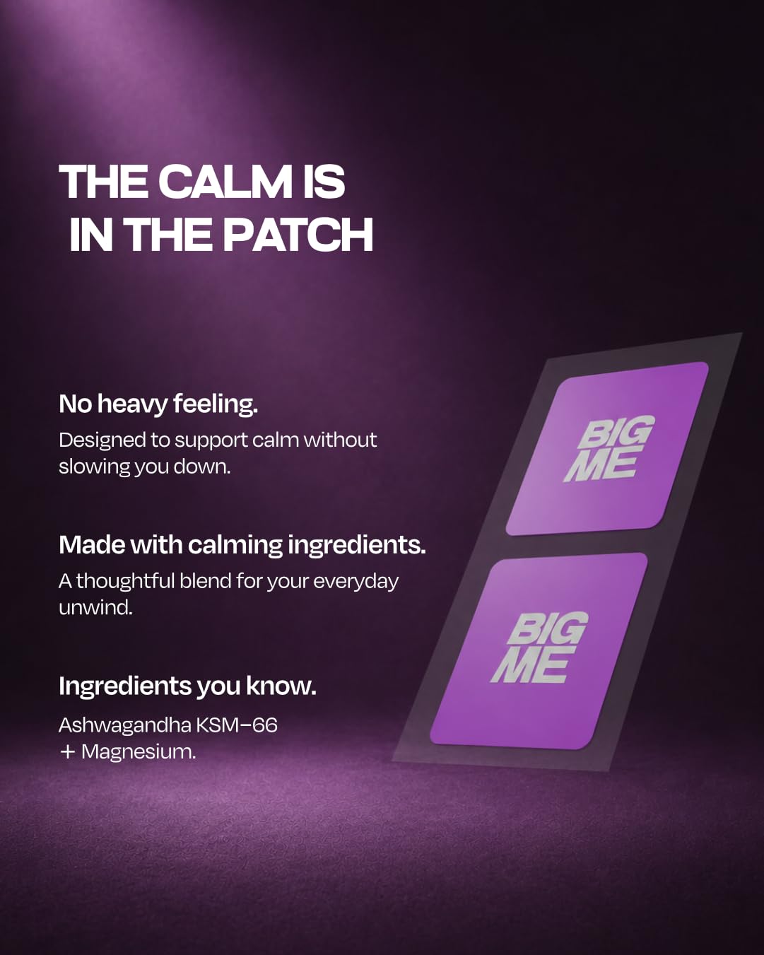 BIGME Deep Calm Patch | Natural Stress Relief Transdermal Patches with Ashwagandha, Rhodiola, GABA & L-Theanine | Timed Release Relaxation | Non-Drowsy Calm & Anxiety Support | 12 Patches Per Box — Amazon image 3