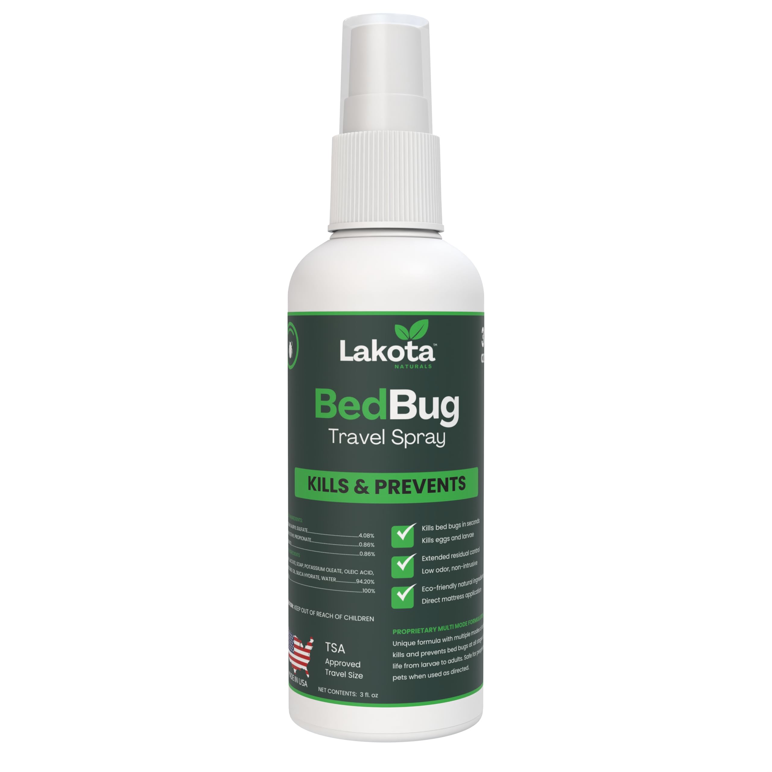 Extra Strength Bed Bug Spray Travel Size 3oz TSA Approved, Hotel Bed Bug Travel Kit, Mini Portable Bed Bug Spray for Luggage and Protection While Traveling