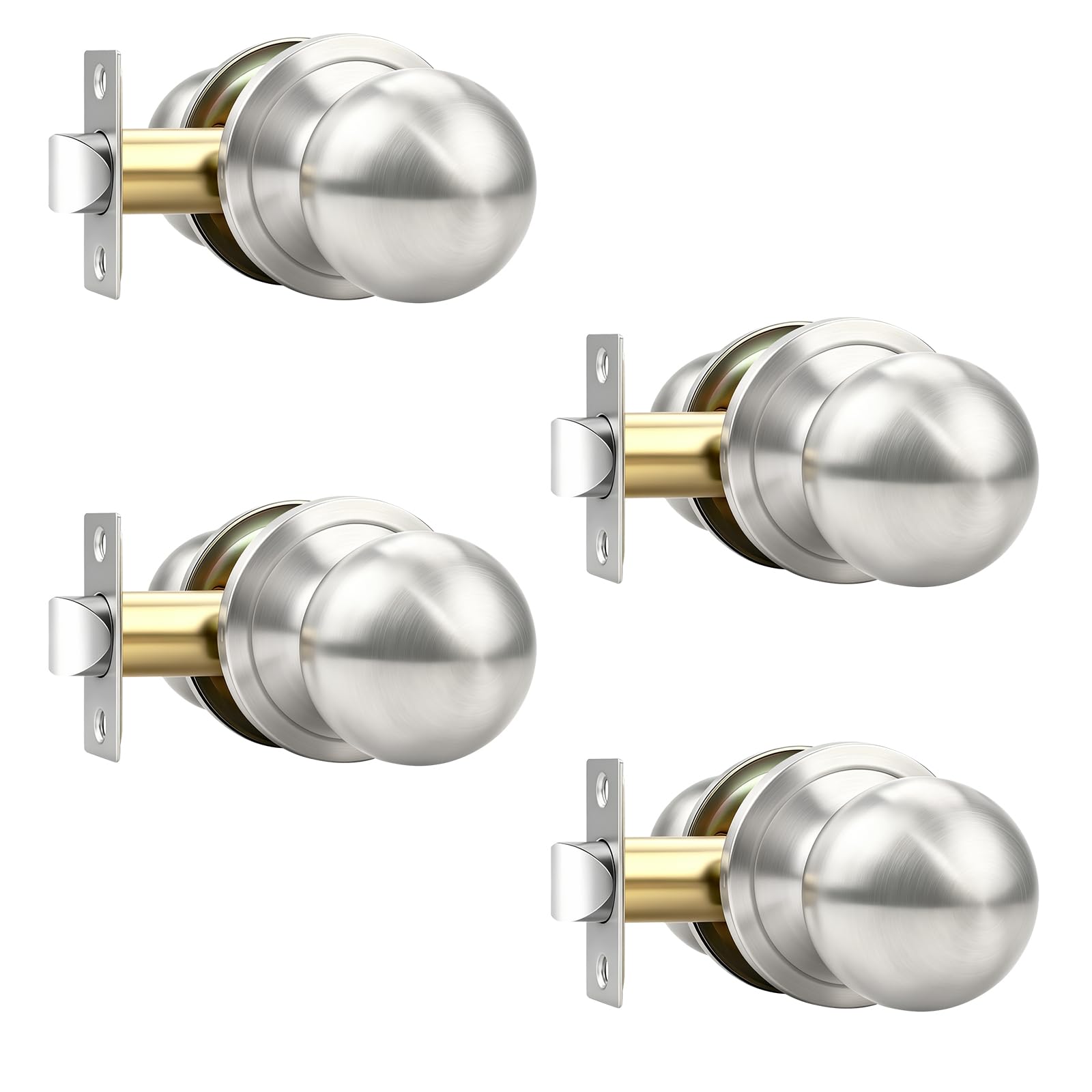 Matte Black Keyed Entry Door Knobs - 2 Pack -14