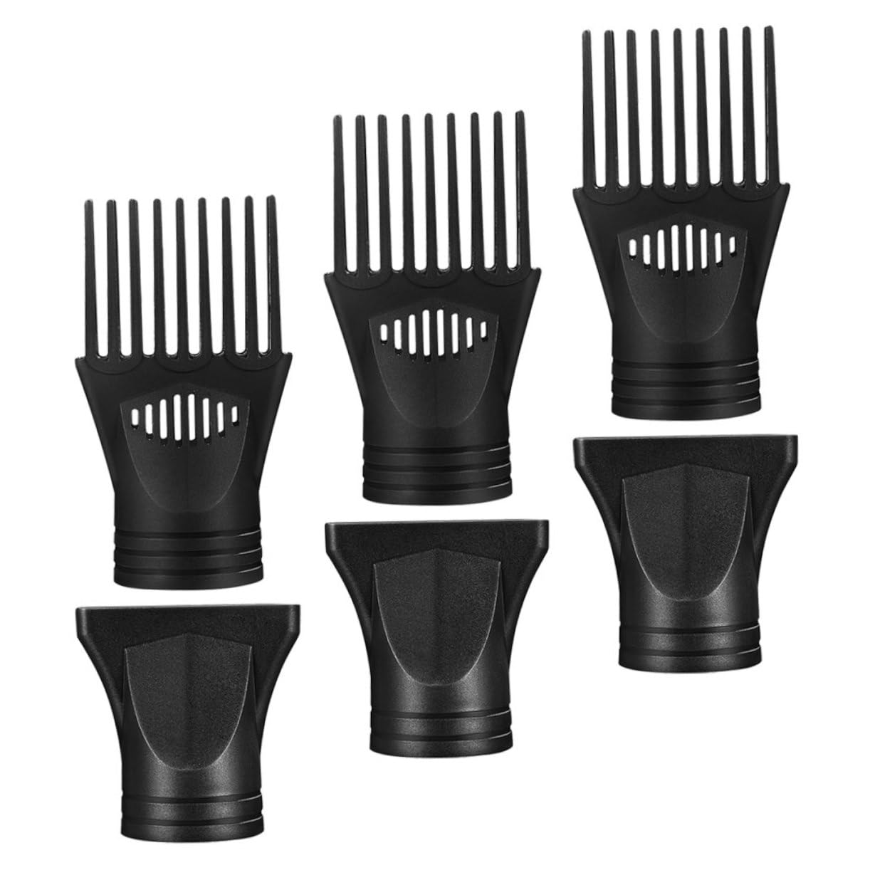 VICASKY 5 Sätze Haartrocknerzubehör Universal- Diffusor Haartrockner Tipp Schlag Entspannungsbürste Fonds haarföhn Friseurwerkzeug Aufsatz für Haartrockner Nylon Schwarz