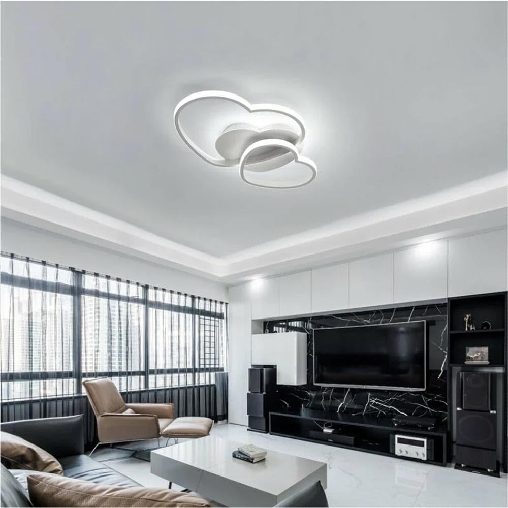 Plafoniera led 3 cuori lampadario 25 watt luce calda bianca naturale stile moderno