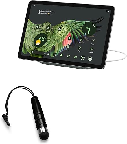 BoxWave Lápiz capacitivo compatible con Google Pixel Tablet – mini lápiz capacitivo, punta de goma pequeña capacitiva – negro azabache