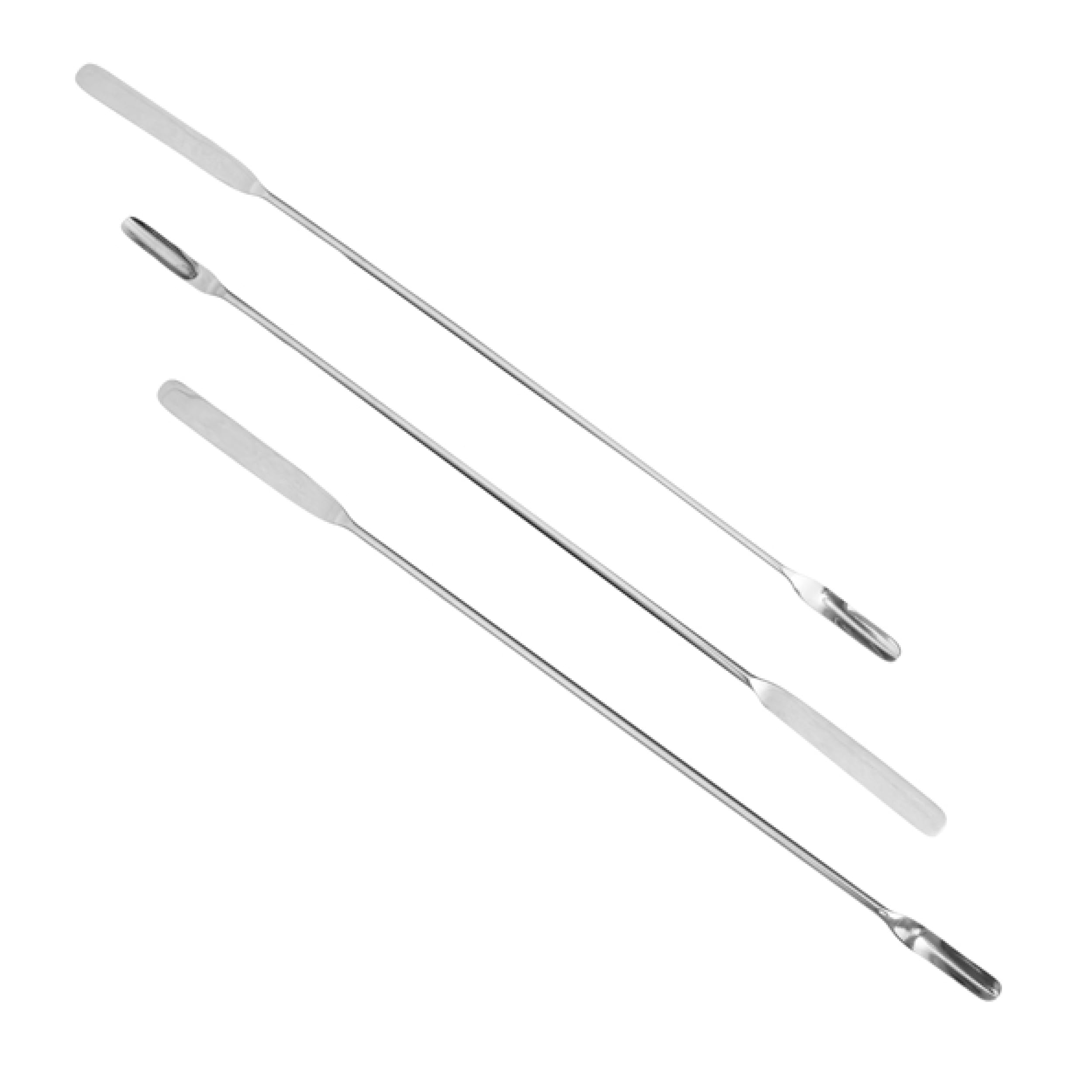 Níquel/SS Lab Cuchara espátulas con 0.5 "x 1.25" soporte de extremos, Hayman estilo; 3/PK