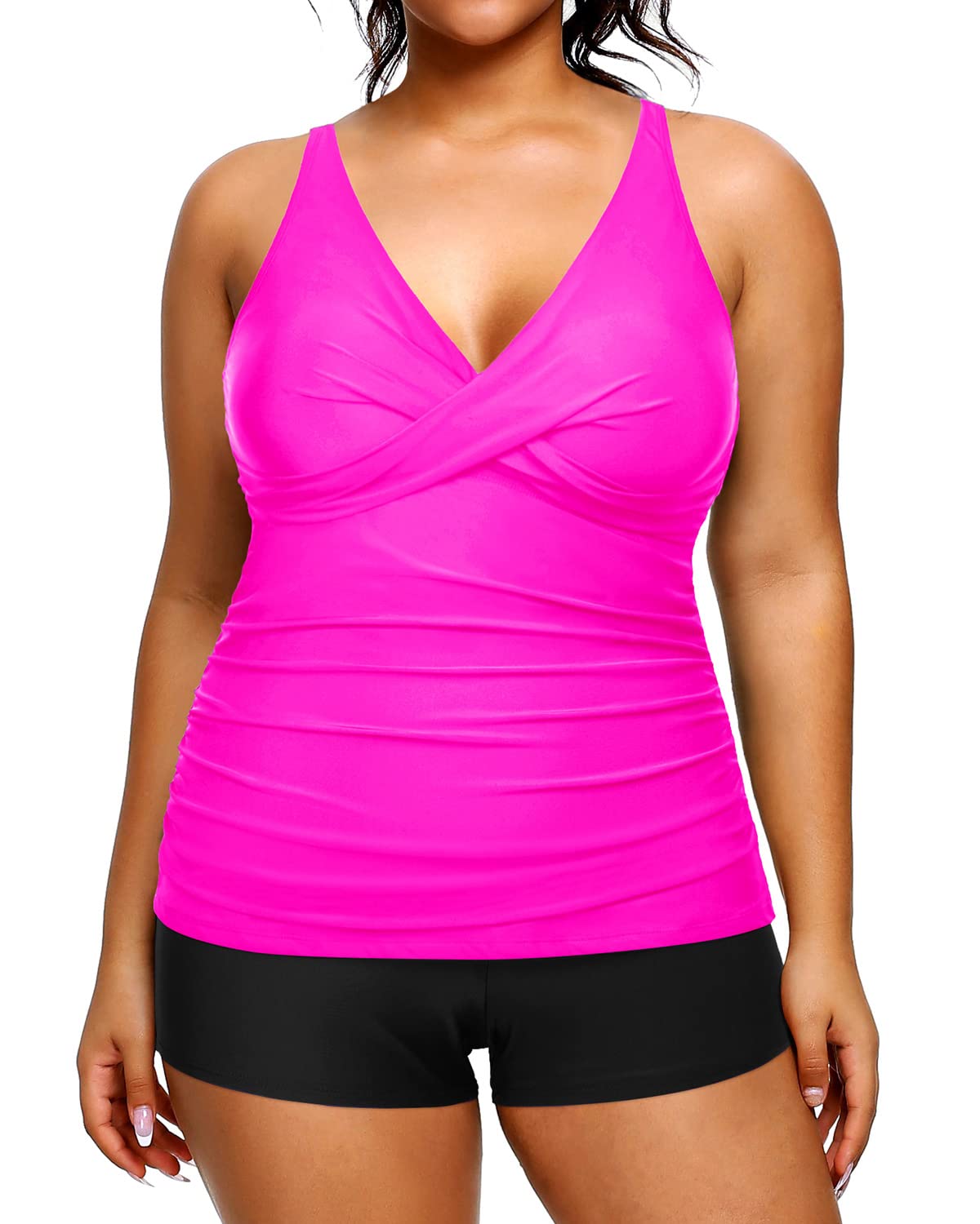 Aqua Eve Tankini Top da Donna, Controllo Pancia, Modesto