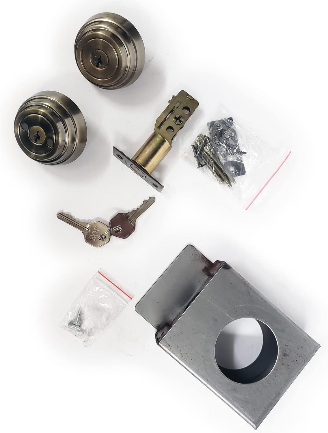 Gate Lock Boxes Double Cylinder Deadbolt Gate Lock with Weldable Steel Lock Box