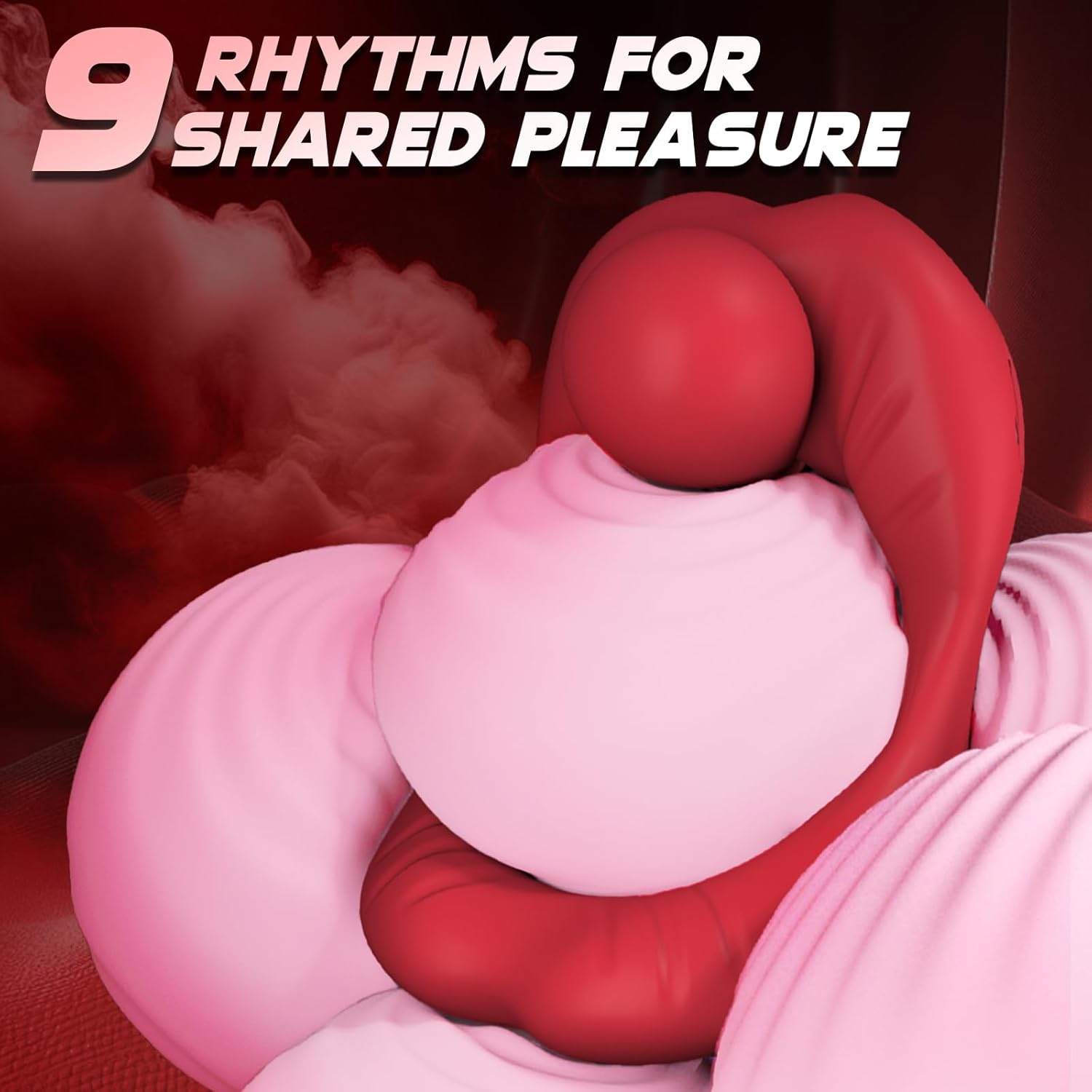 Couples Adult Sex Toys Vibrating Cock Ring - 4 in 1 Stretchy Silicone Penis Ring Vibrator for Men Women, 9 Vibration Modes Lip Clitoral Stimulator, APP Remote Control Male Sex Toy for Sex Game