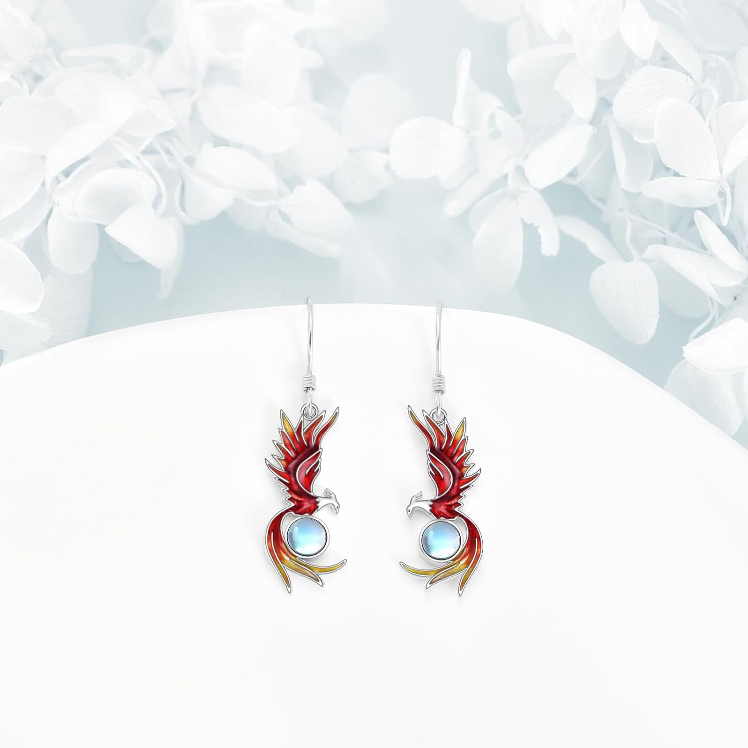 S925 Sterling Silver Mushroom/Daisy/Tulip/Celtic Knot/Seal Teardrop Leverback Earrings Dangle Moonstone Jewelry For Women Christmas Gift - Image 3