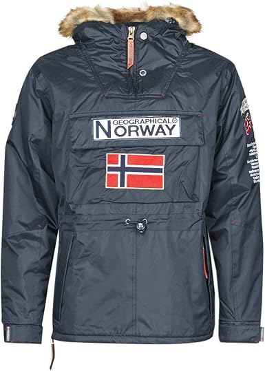 Geographical Norway Parka Barmen con media cremallera para hombre, color  azul marino: Amazon.es: Ropa