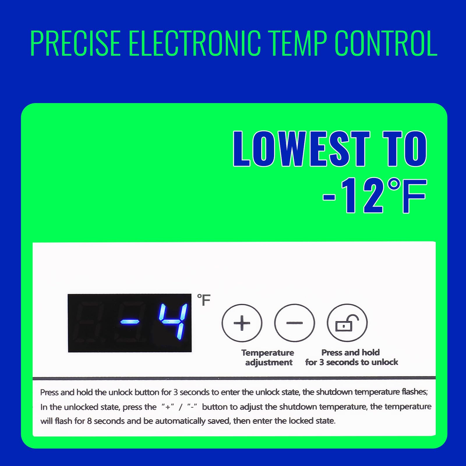 Demuller 4.0 Cu.Ft Chest Freezer With Electronic Panel, Accurate Temperature Display To 1 ℉, White Deep Freezing Machine With 2 Removable Baskets, Compact Size For Any Space on Fridge.com - View 3
