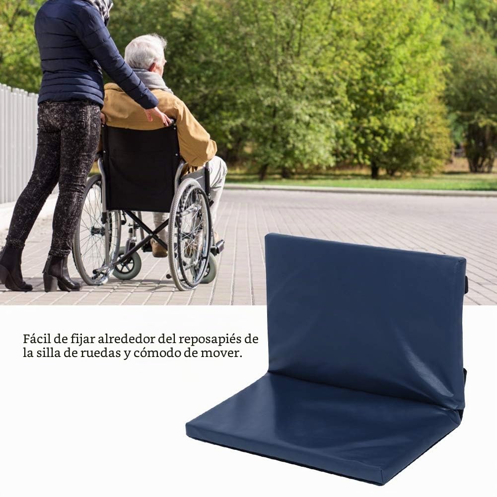 Reposapiés Para Silla De Ruedas, Almohadilla De Apoyo Para Las Piernas Cuero De Primera Calidad Y Algodón Reposapiernas Para Silla De Ruedas Almohadilla Acolchada(16 * 20 * 1 pulgada, azul)