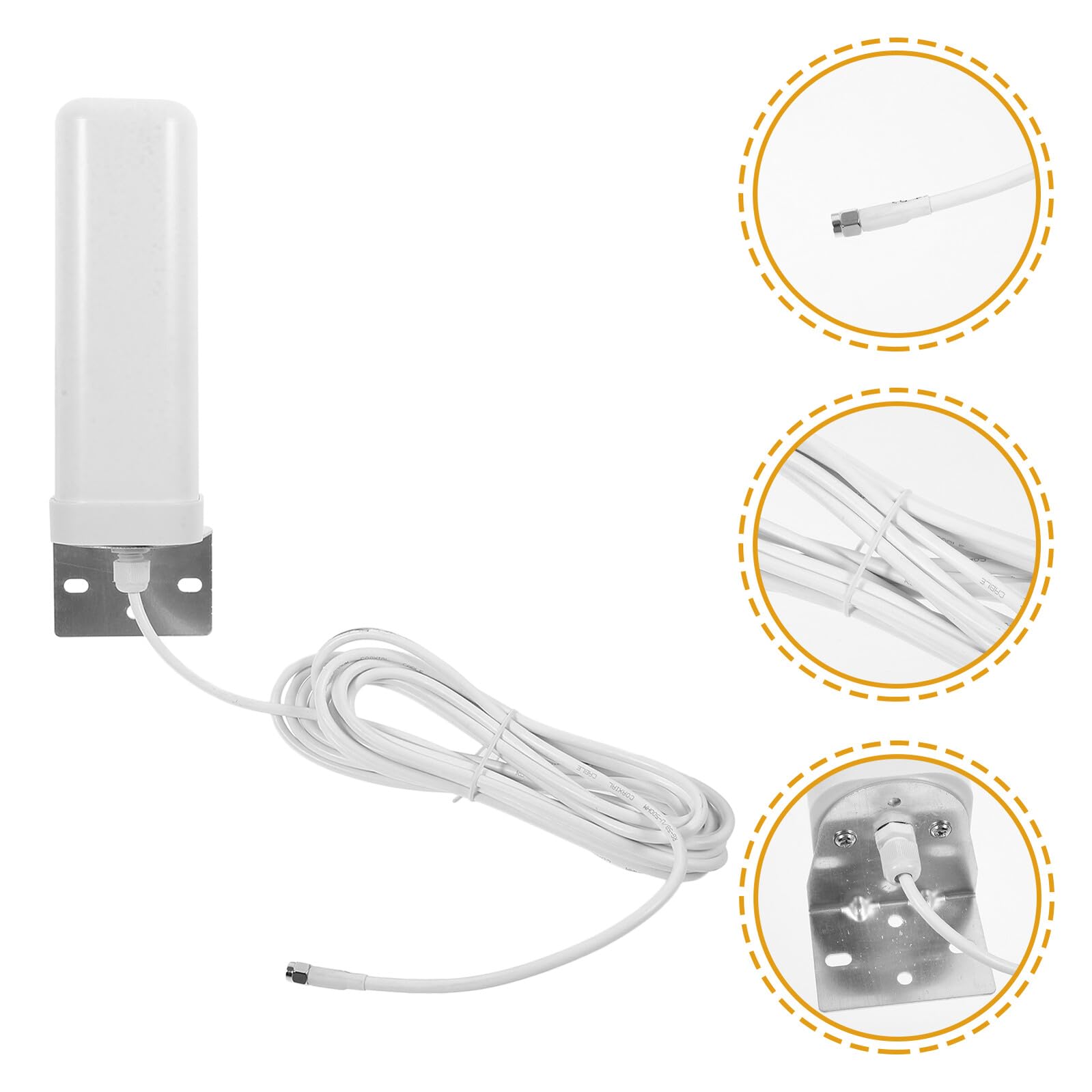 GARVALON Antenne Support Full Fréquence 3g 4g Omnidirectionnelle Extérieure et Intérieure Gain 16-18dbi Transmission Stable Matériau Métal et Plastique