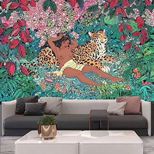 Tapisserie Mandala pour habiller un grand mur vide bleu royal 350x180